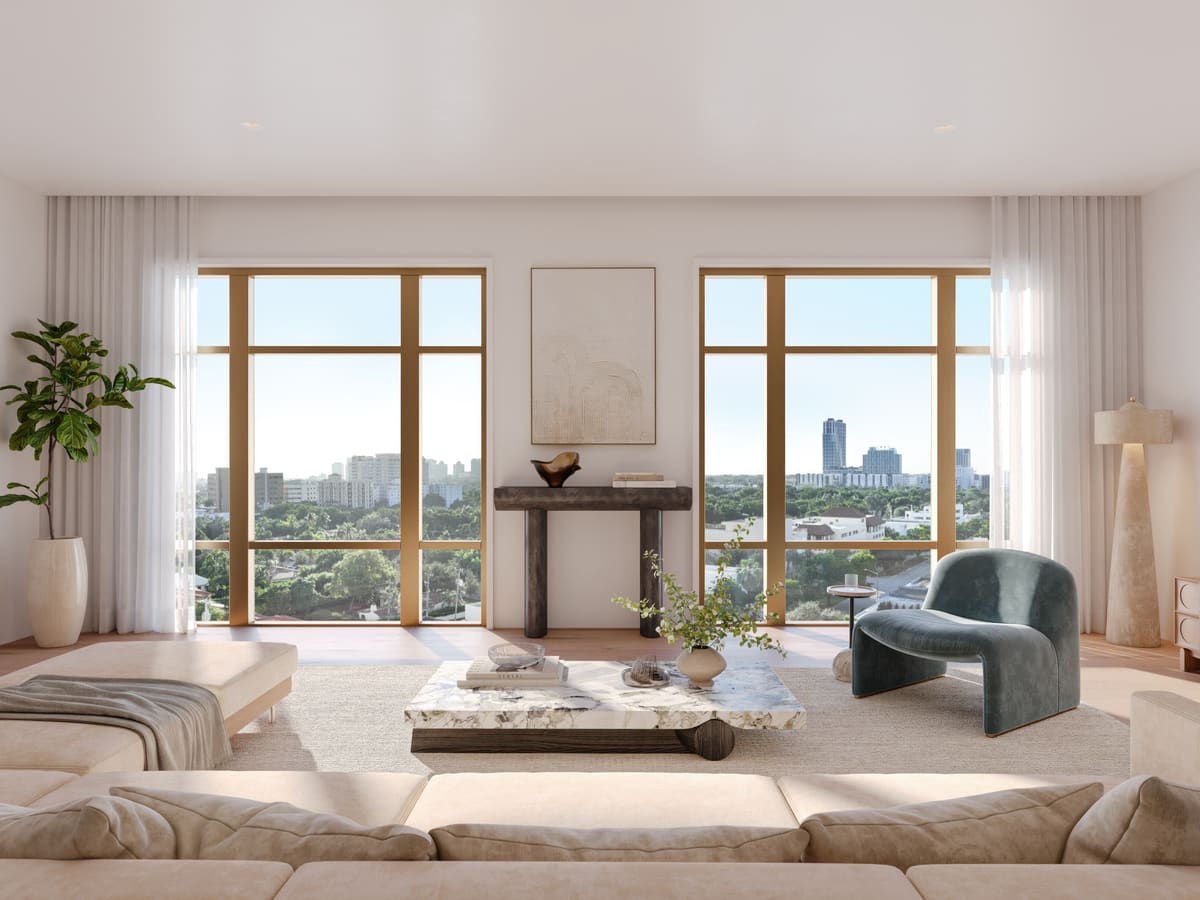 2 Bed + Den residence 602 at Ponce Park Residences Coral Gables, level 6