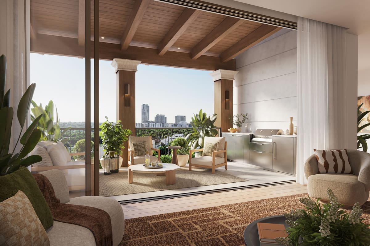 2 Bed + Den residence 605 at Ponce Park Residences Coral Gables, level 6